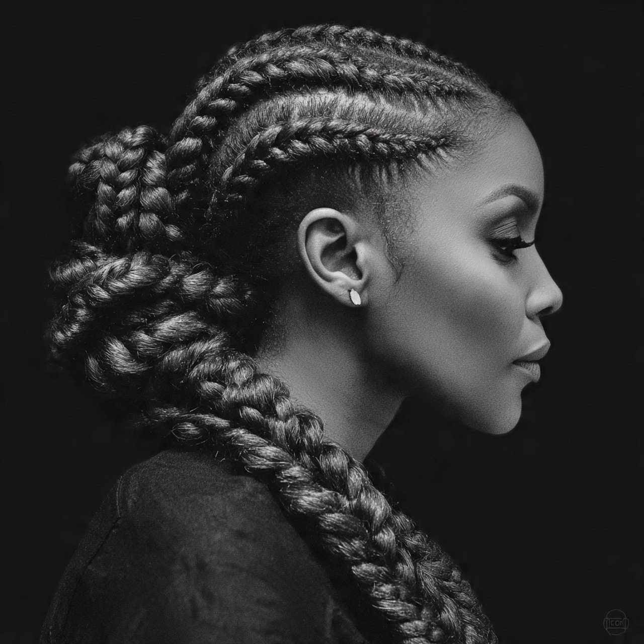short goddess braids hairstyle single portrait bea
