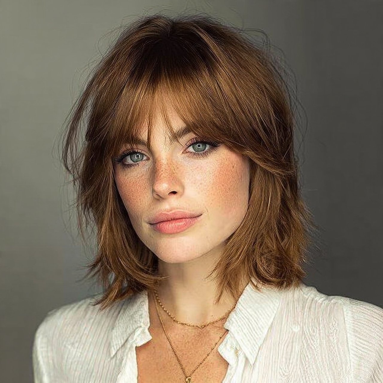 short hairstyle for curtain bangs