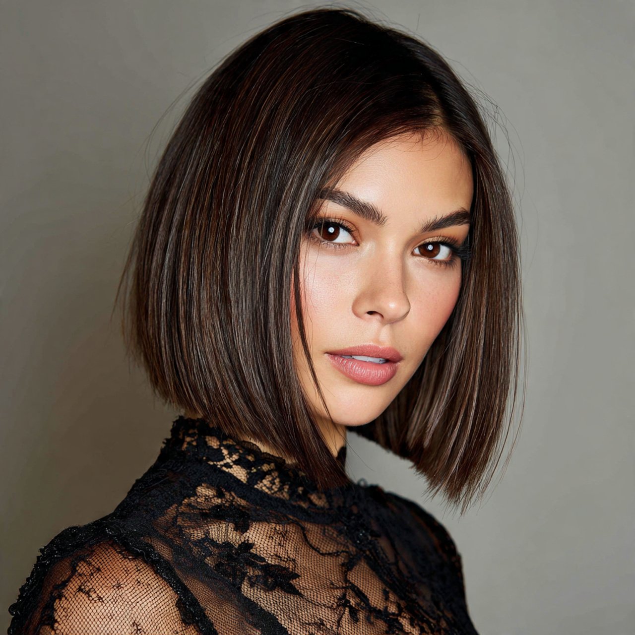 short straight lob hairstyle