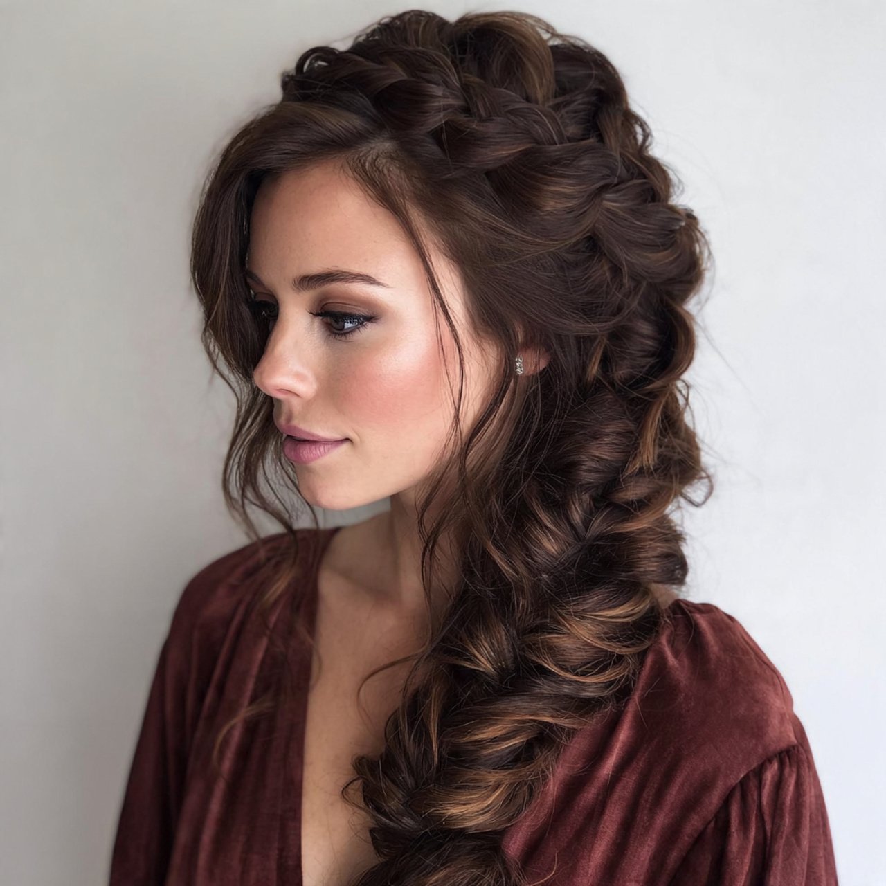 side braid with volume hairstyle 2