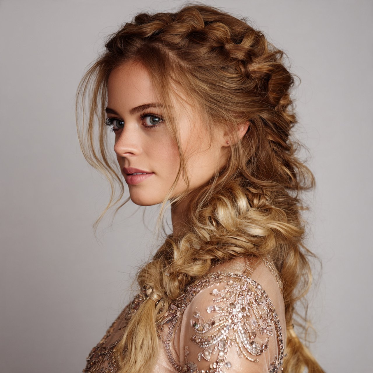 side braid with volume hairstyle