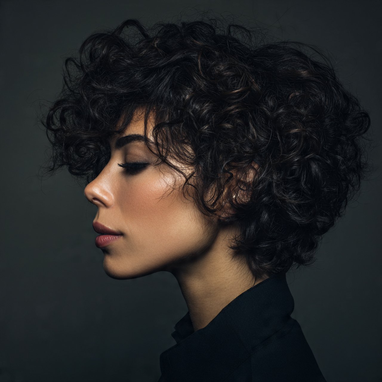 side parted curly hairstyle for short curly hair p