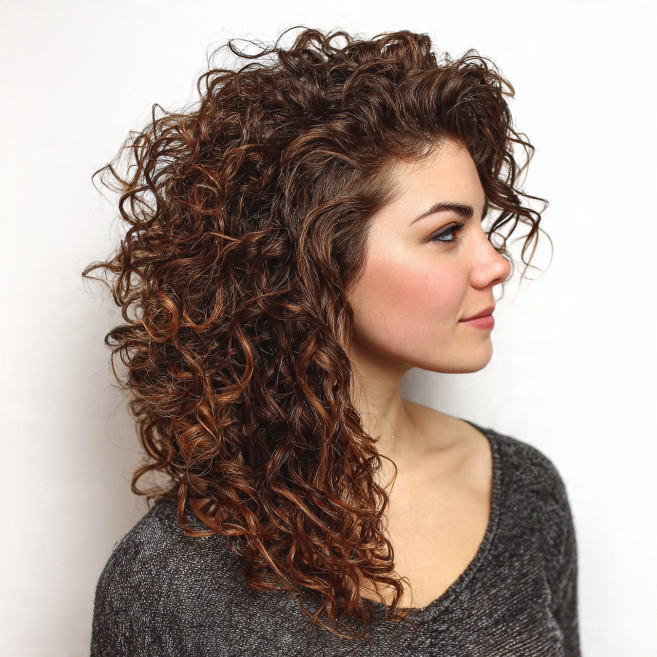 side parted curly hairstyles