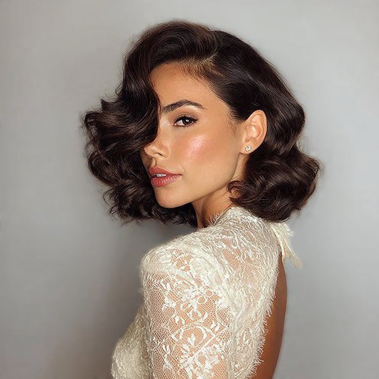 side parted glam waves prom hairstyles for short h