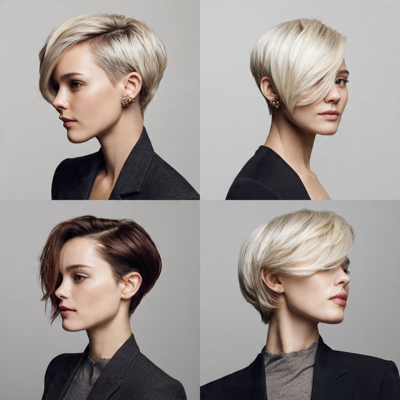 side parted hairstyles for short hair showing mult