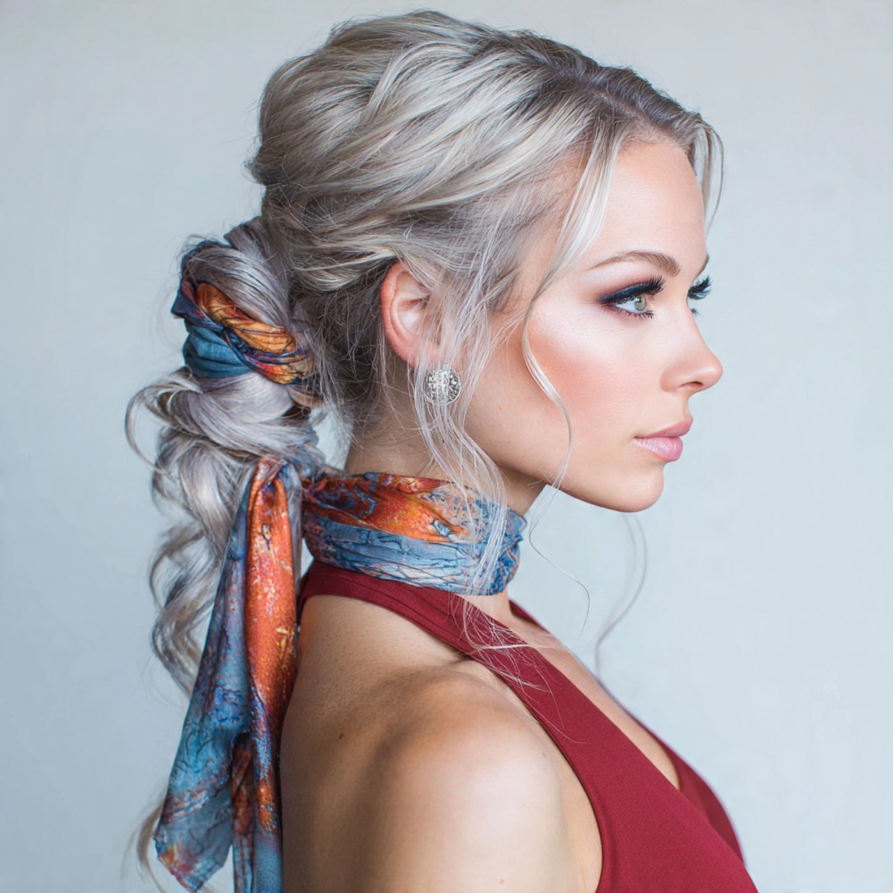 side ponytail hairstyles with hair wrap