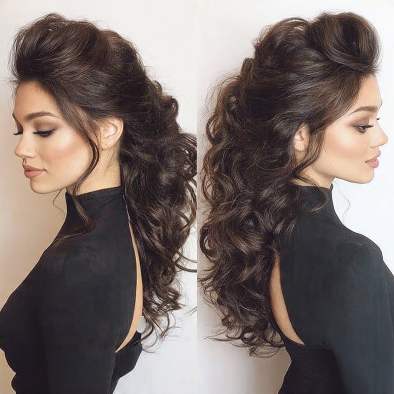 side ponytail hairstyles with volume crown