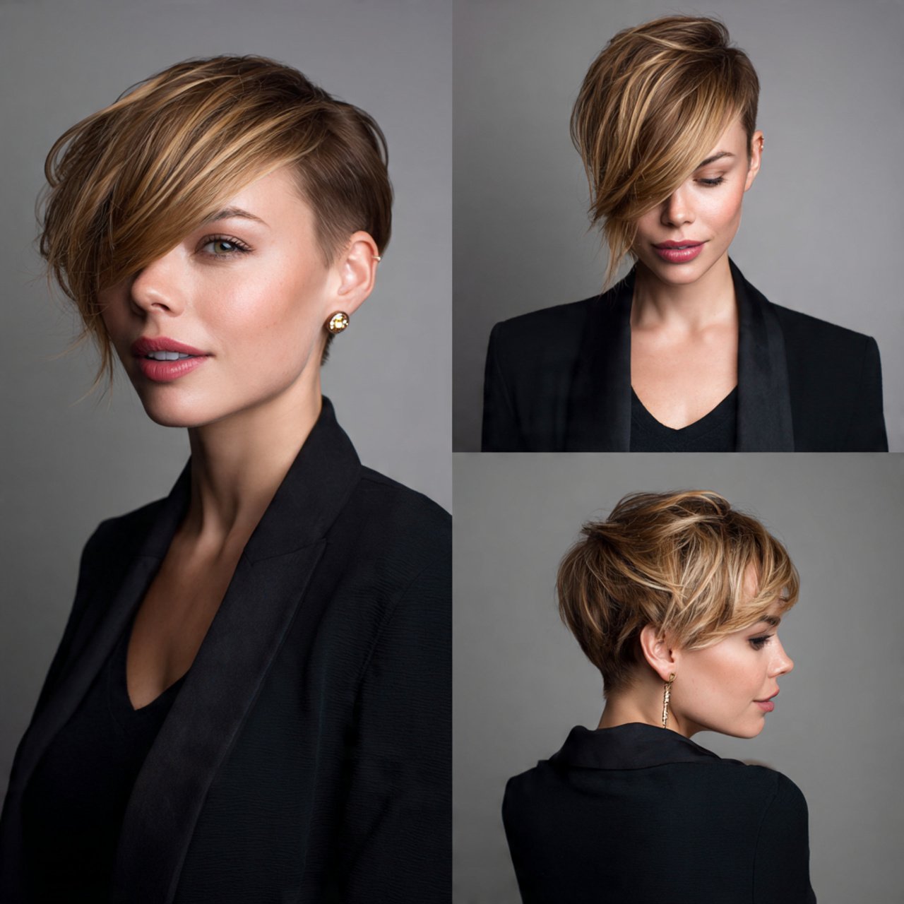 side swept hairstyles for short hair salon photogr