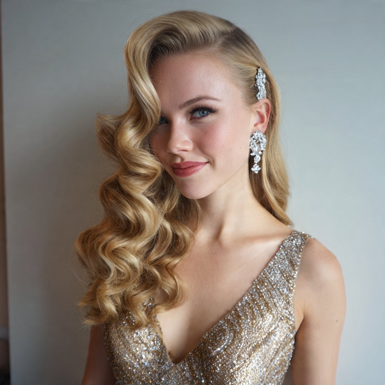 side swept hollywood curls hairstyles for prom