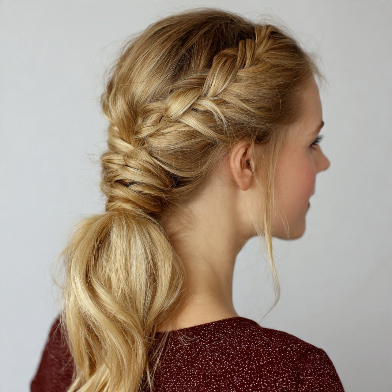 simple braided ponytail easy prom hairstyle