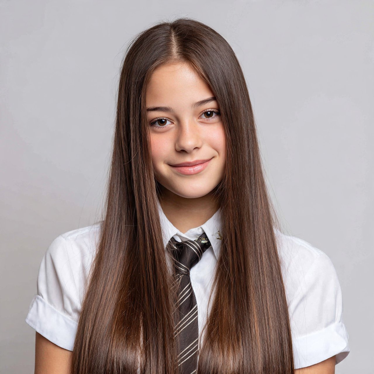 single image of straight sleek hairstyle suitable