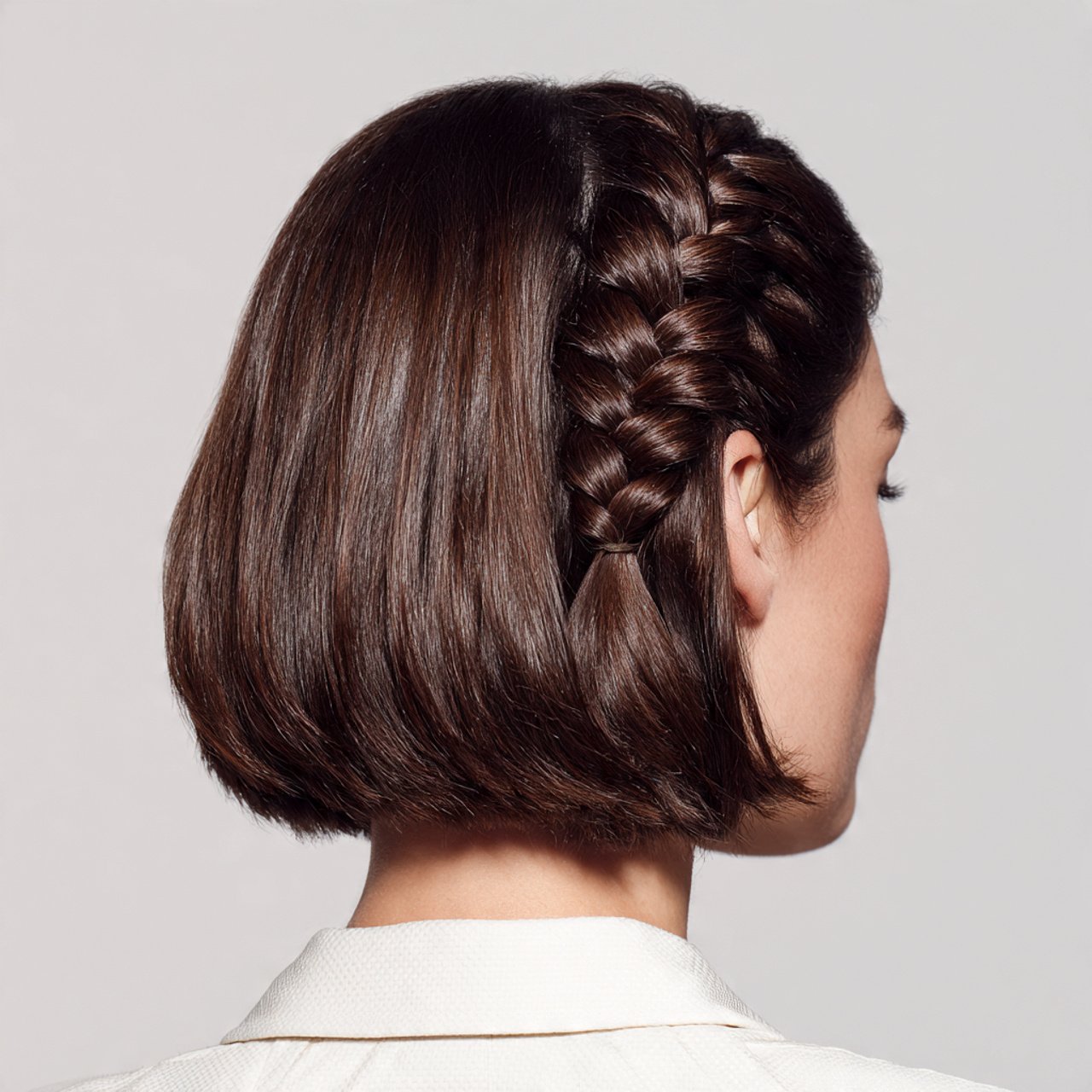 single photo of a braided bob hairstyle neat and s