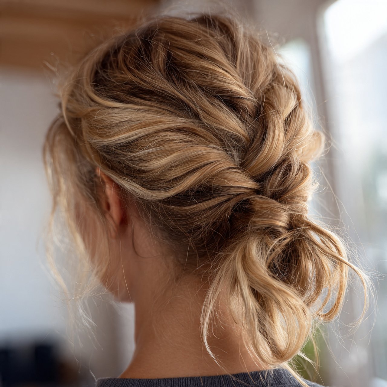 single photo of a messy braided ponytail hairstyle