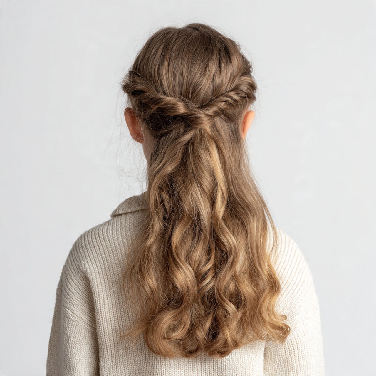 single photo of easy half up half down hairstyle s