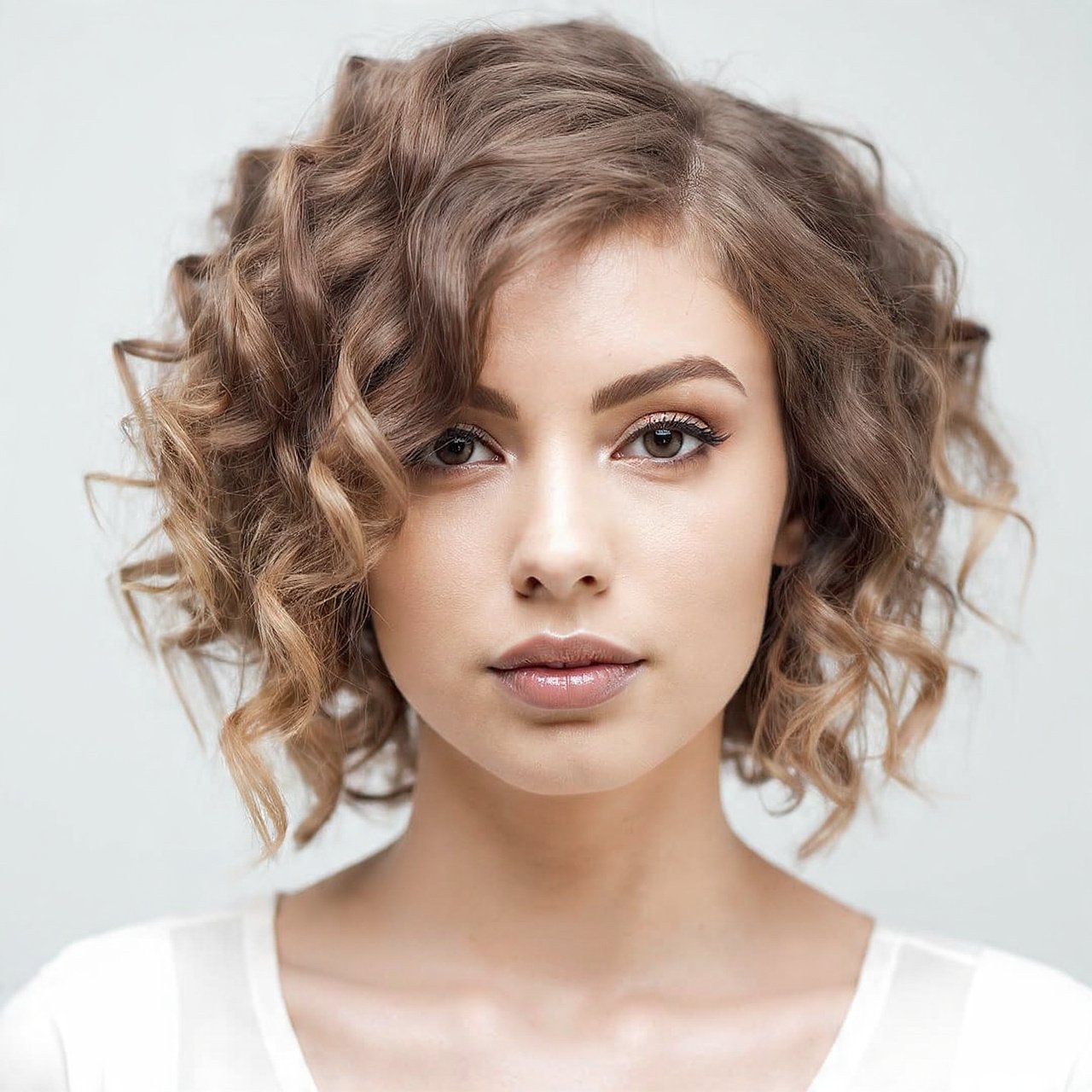 single portrait of a woman with a shaggy wolf cut