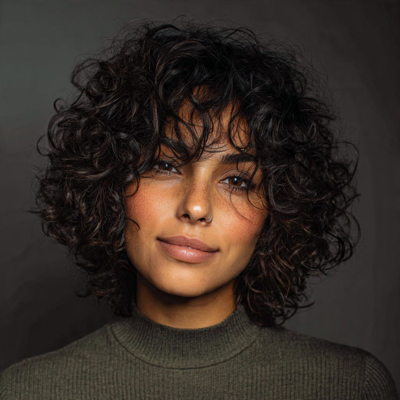 single portrait photo of a person with a curly wol 1