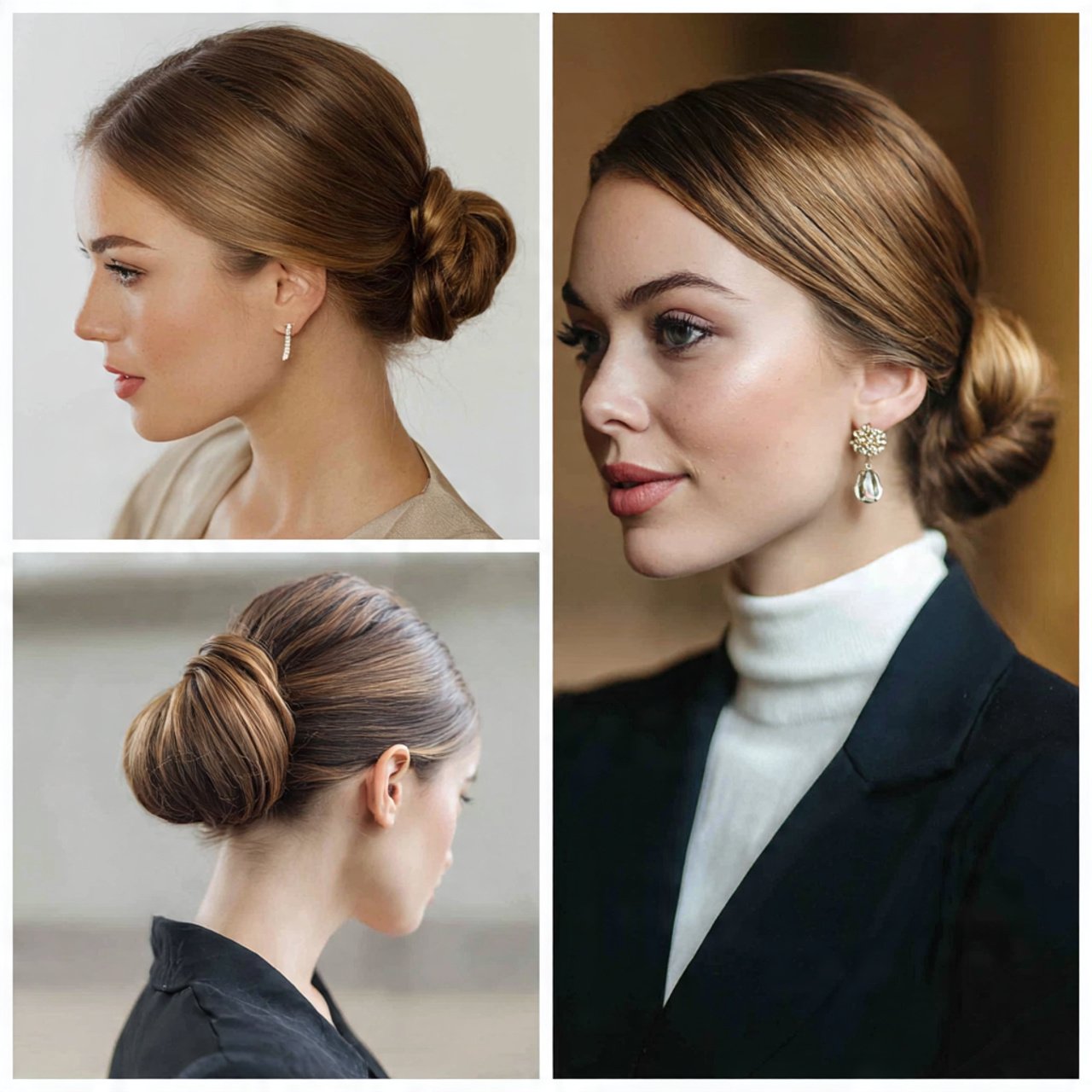 sleek low bun hairstyles