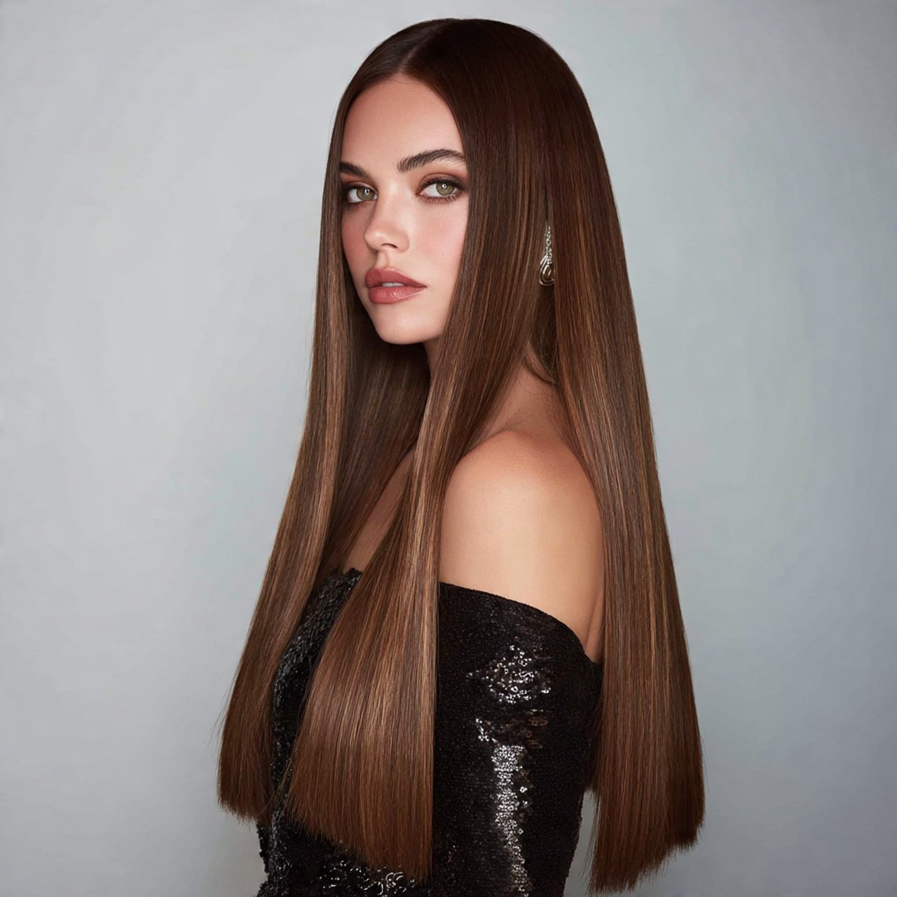 sleek straight hair prom hairstyles for long hair