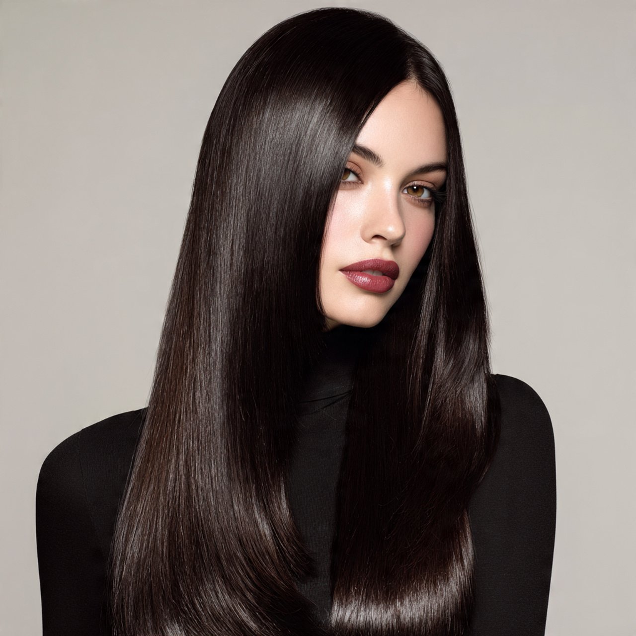 sleek straight hairstyles for thick hair glossy an