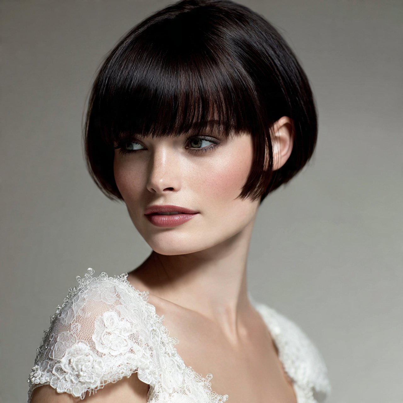 sleek straight wedding hairstyles for short hair
