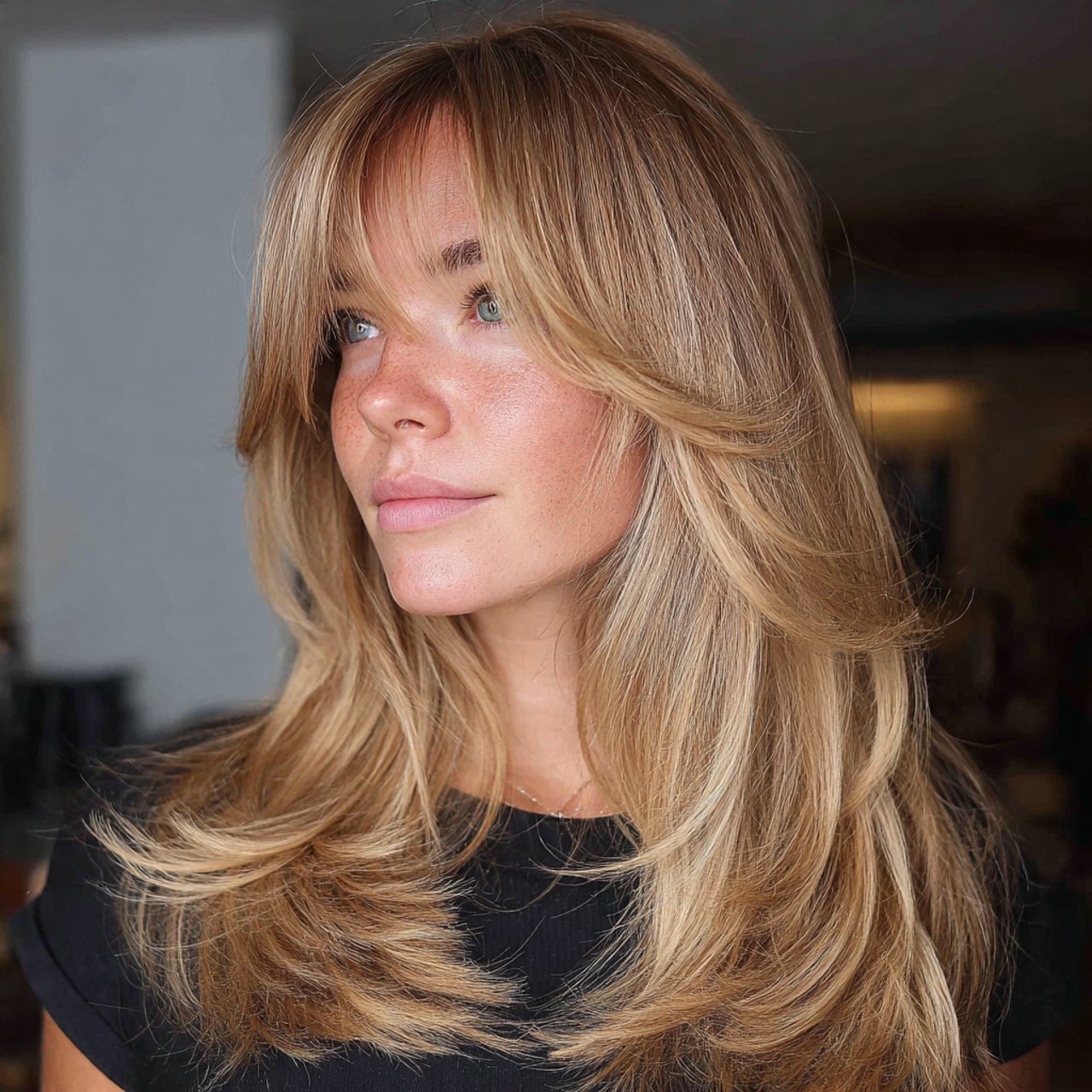 Curtain Bangs with Layers: 13 Trending Hair Ideas 2 soft feathered curtain bangs hairstyle