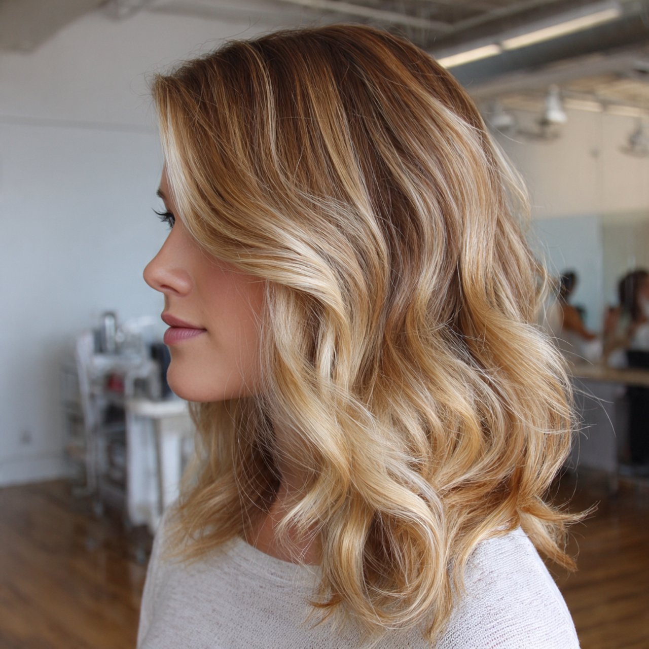 soft layered waves prom hairstyles for medium hair