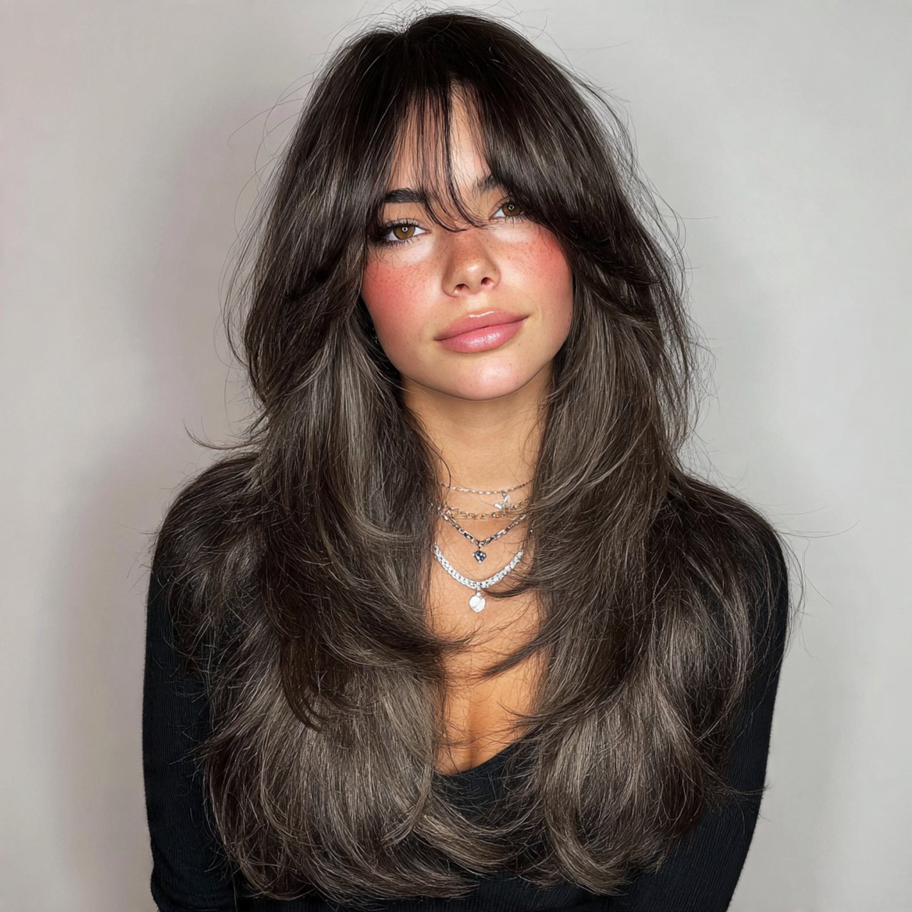 soft layered wolf cut long hairstyle