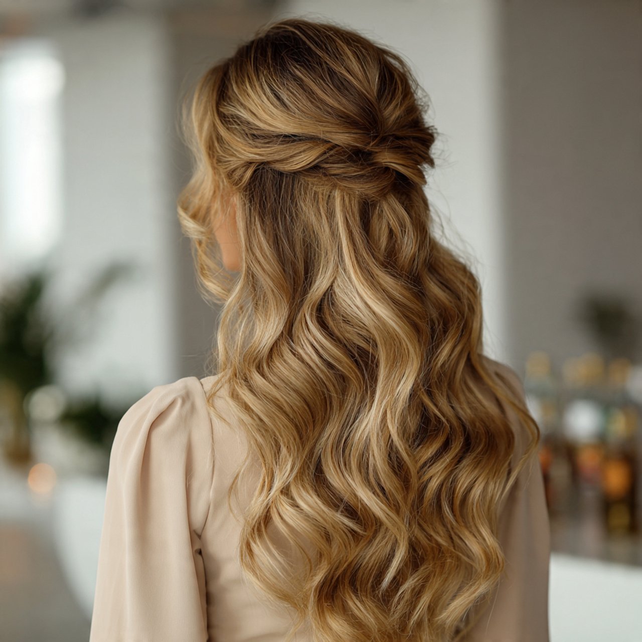 soft romantic waves for hairstyle prom