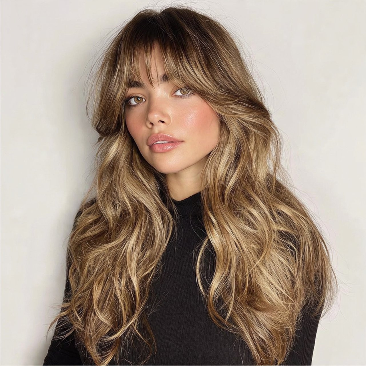 soft waves curtain bangs hairstyle