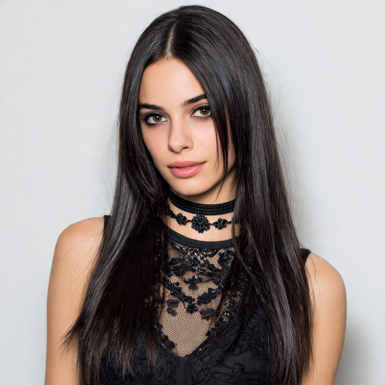 straight hair with middle part easy prom hairstyle