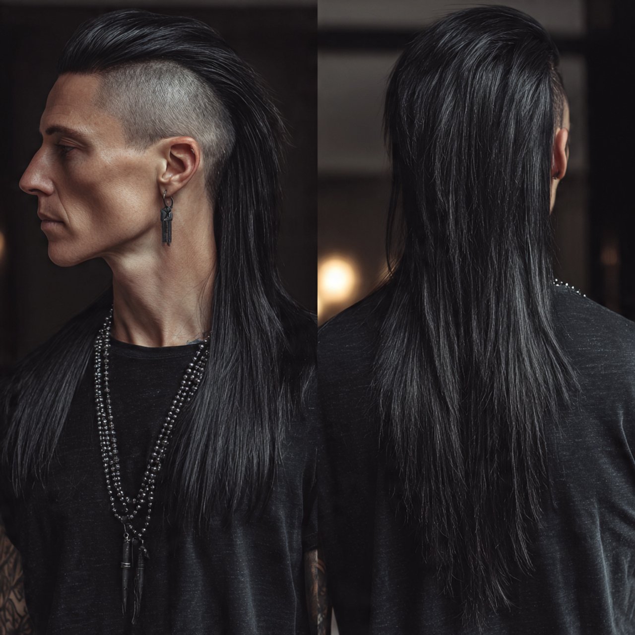 straight long wolf cut