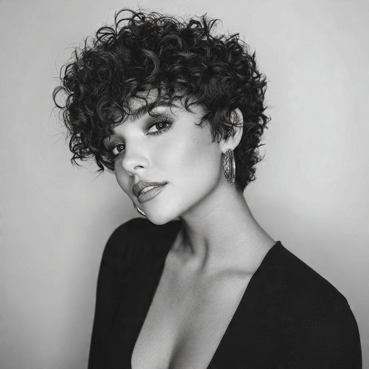 tapered curly cut for short hair