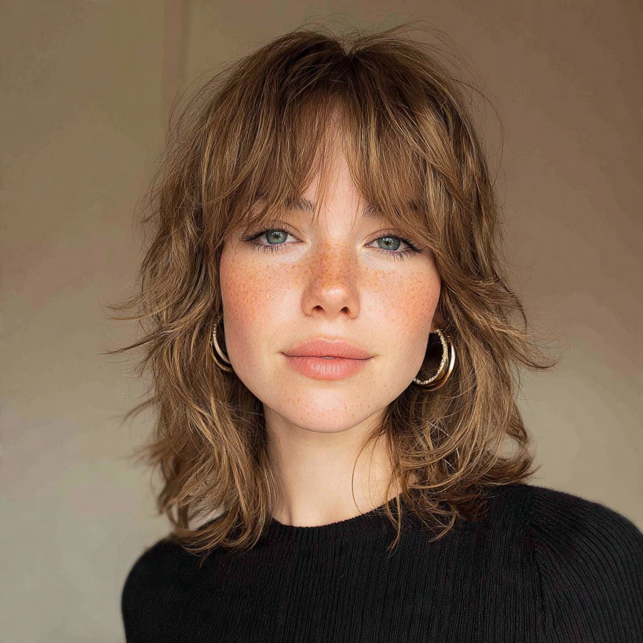 Curtain Bangs with Layers: 13 Trending Hair Ideas 5 textured curtain bangs shaggy hairstyle