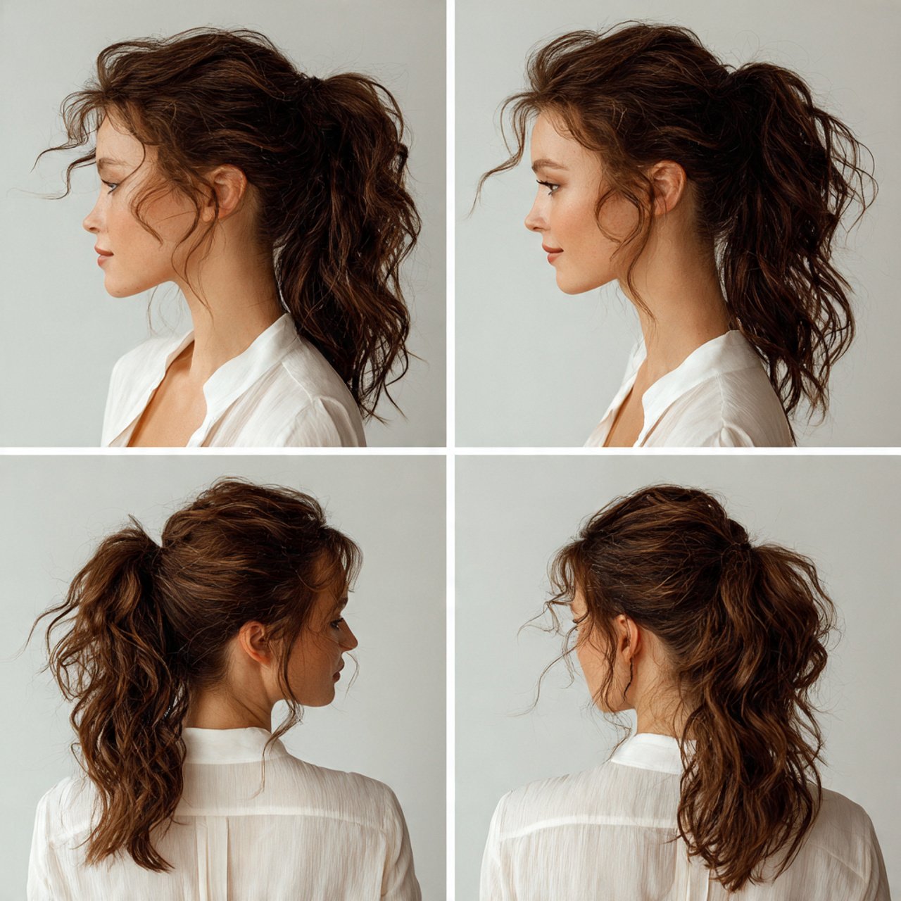 textured easy ponytail hairstyles casual and effor