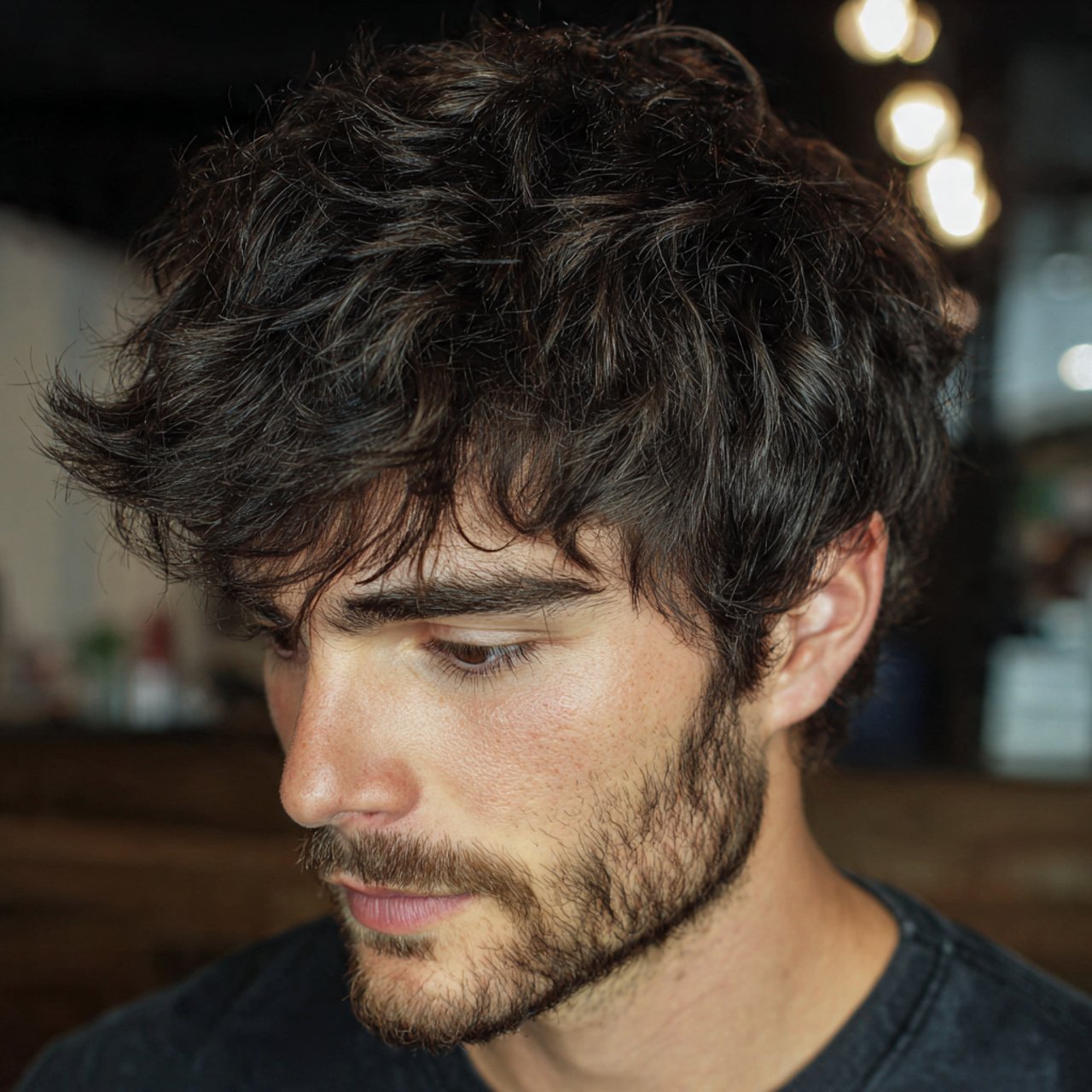 textured wolf cut hombre hairstyle