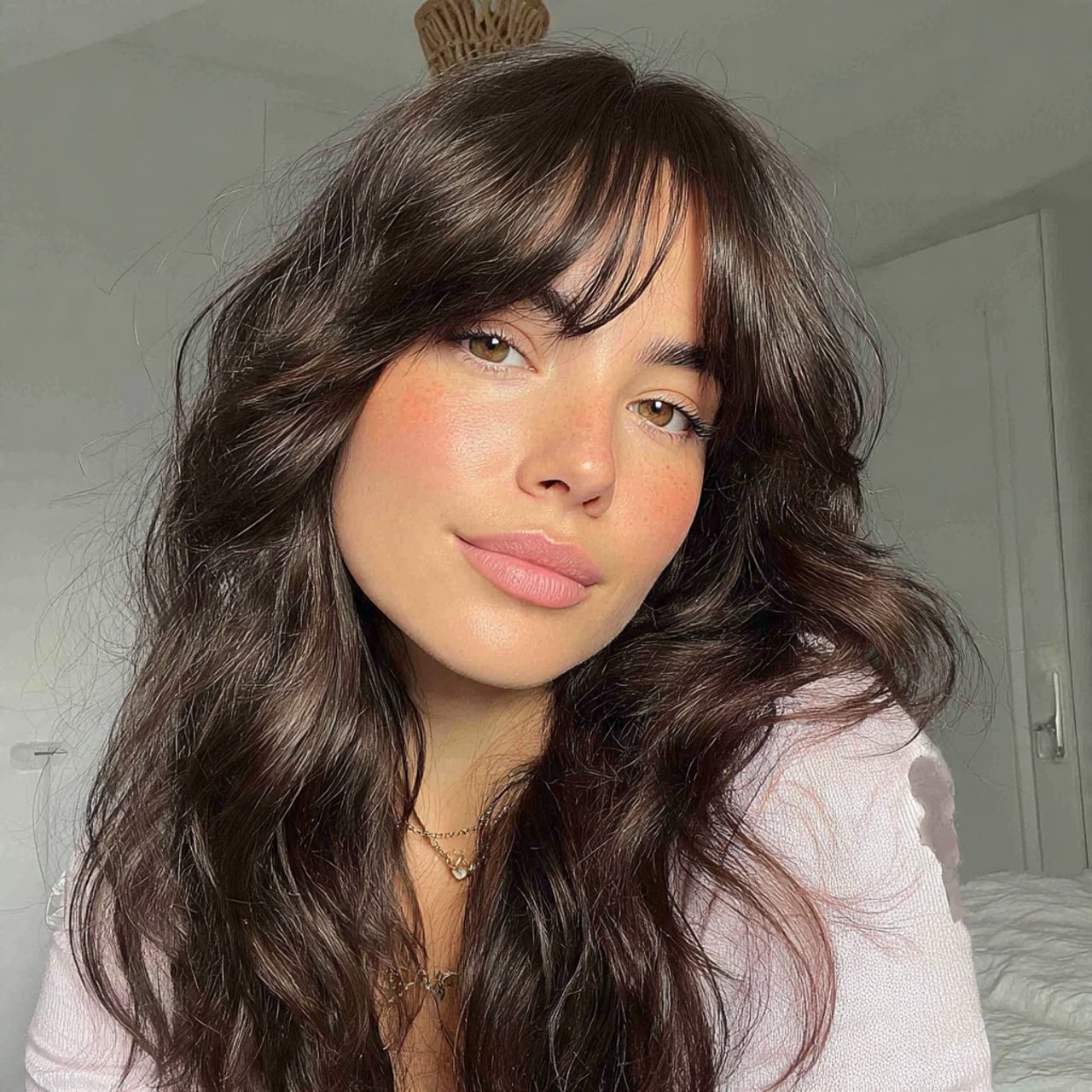 thick curtain bangs hairstyle 1