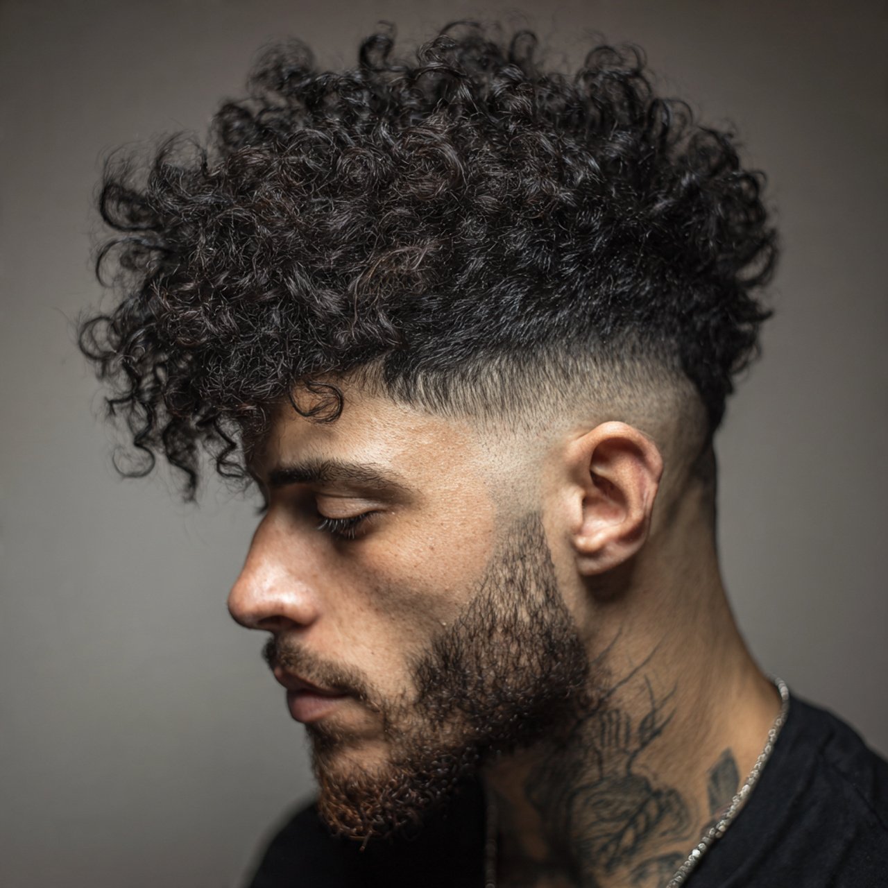 tight curl wolf cut hairstyle