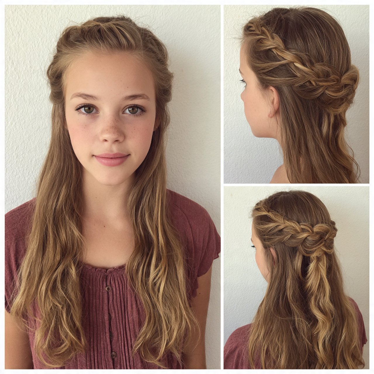 twisted front easy hairstyles for school