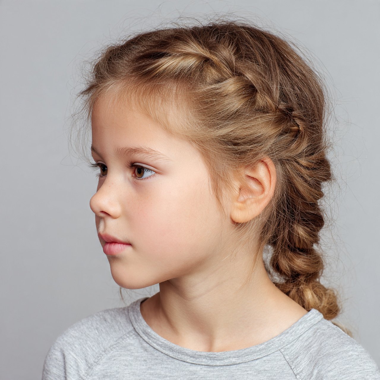twisted front easy school hairstyle on a young gir