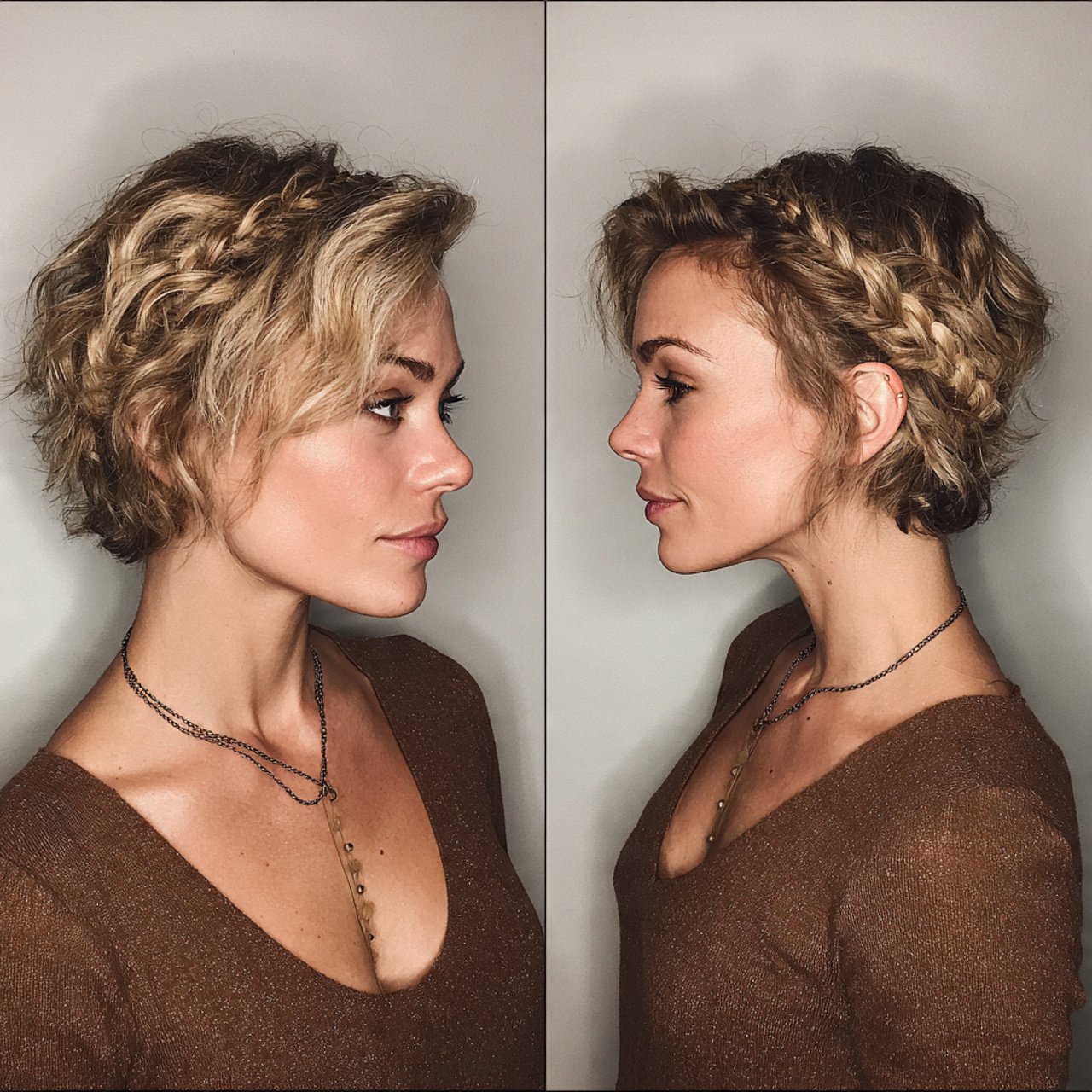 twisted front hairstyles for short hair
