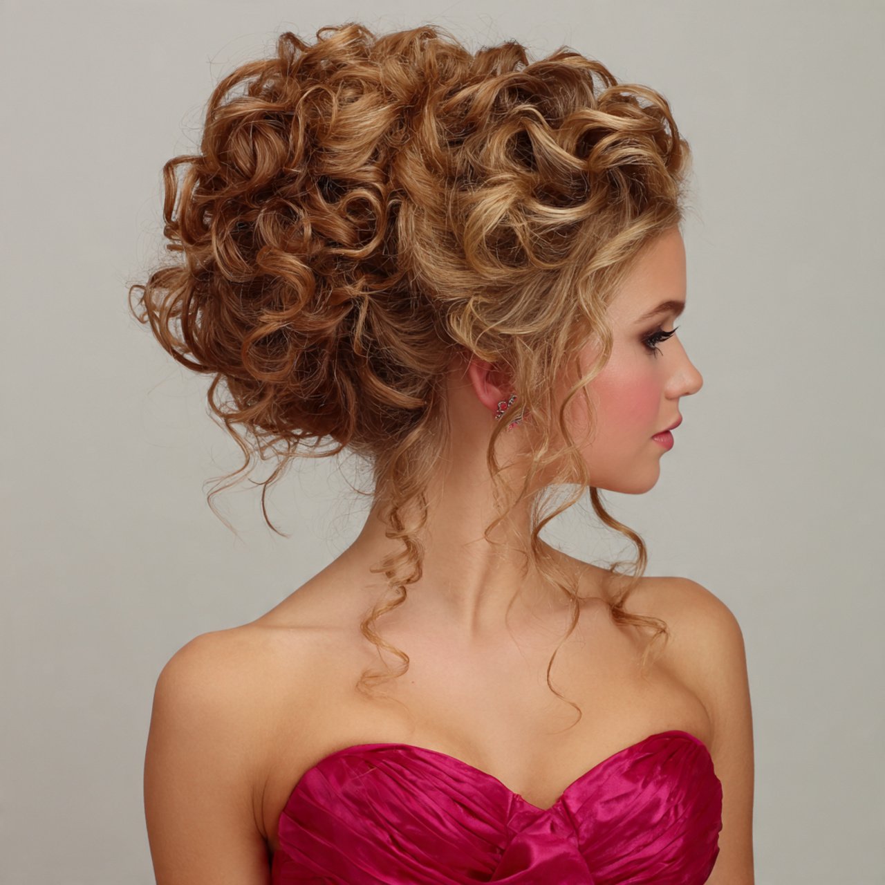 voluminous curly updo for prom hairstyles