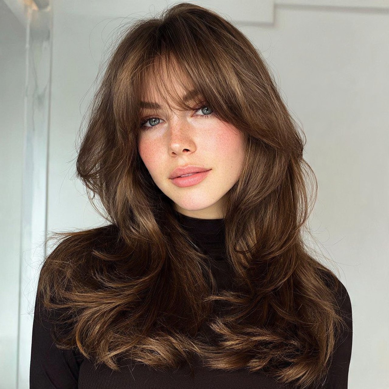 Curtain Bangs Tutorial: 13 Trending & Pro Tips Guide That you'll love 9 voluminous curtain bangs hairstyle 1