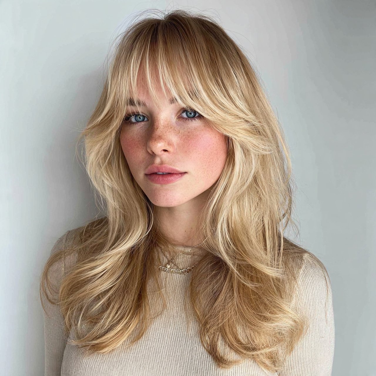 voluminous curtain bangs hairstyle 2
