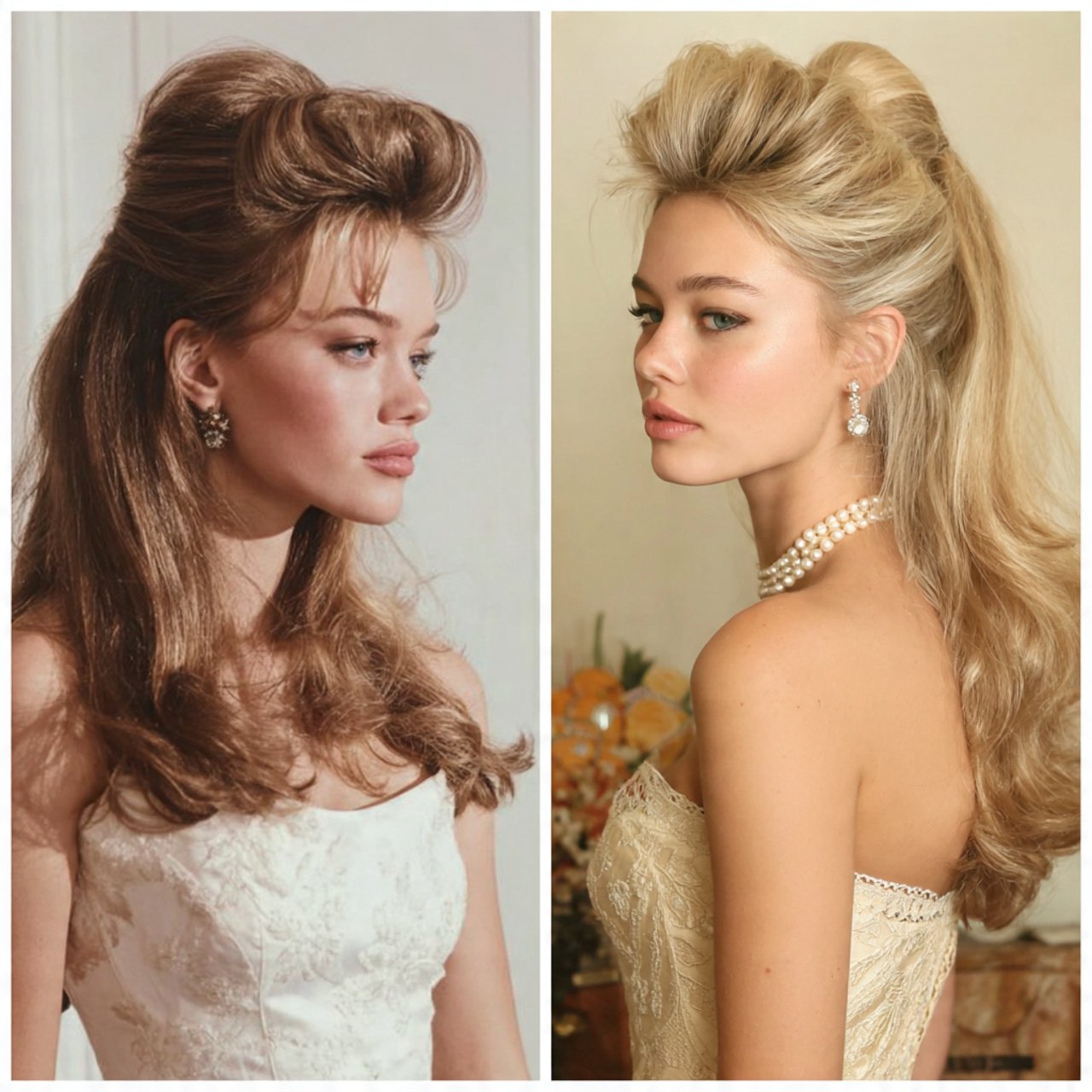 voluminous half up bouffant prom hairstyles