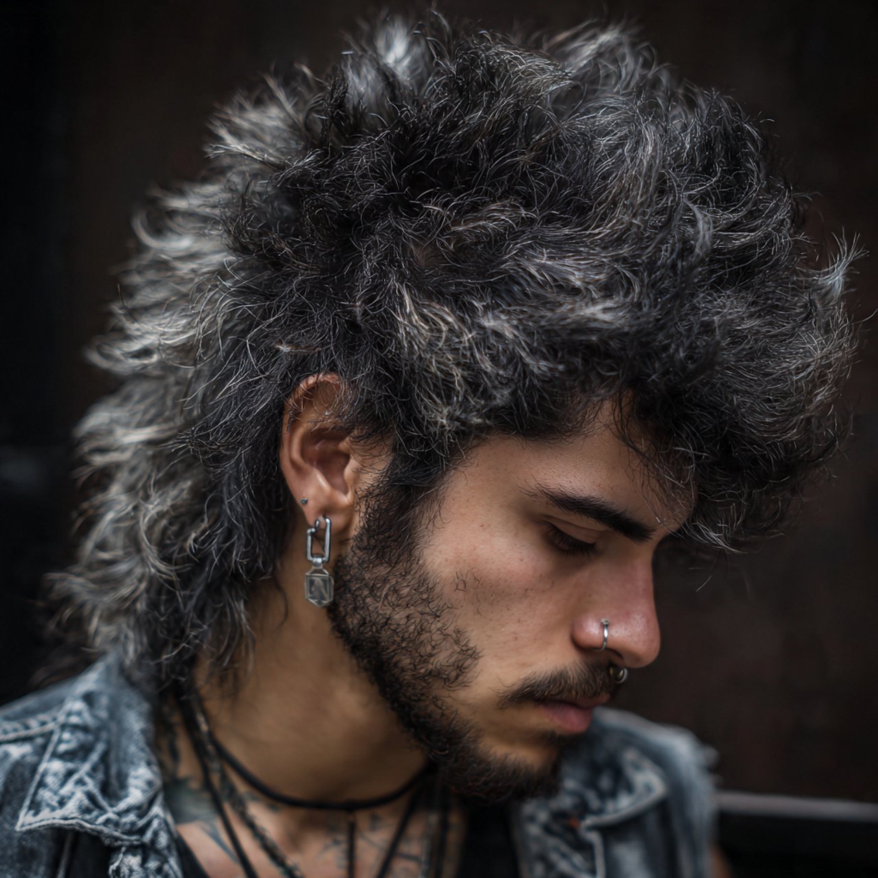 voluminous wolf cut hombre hairstyle