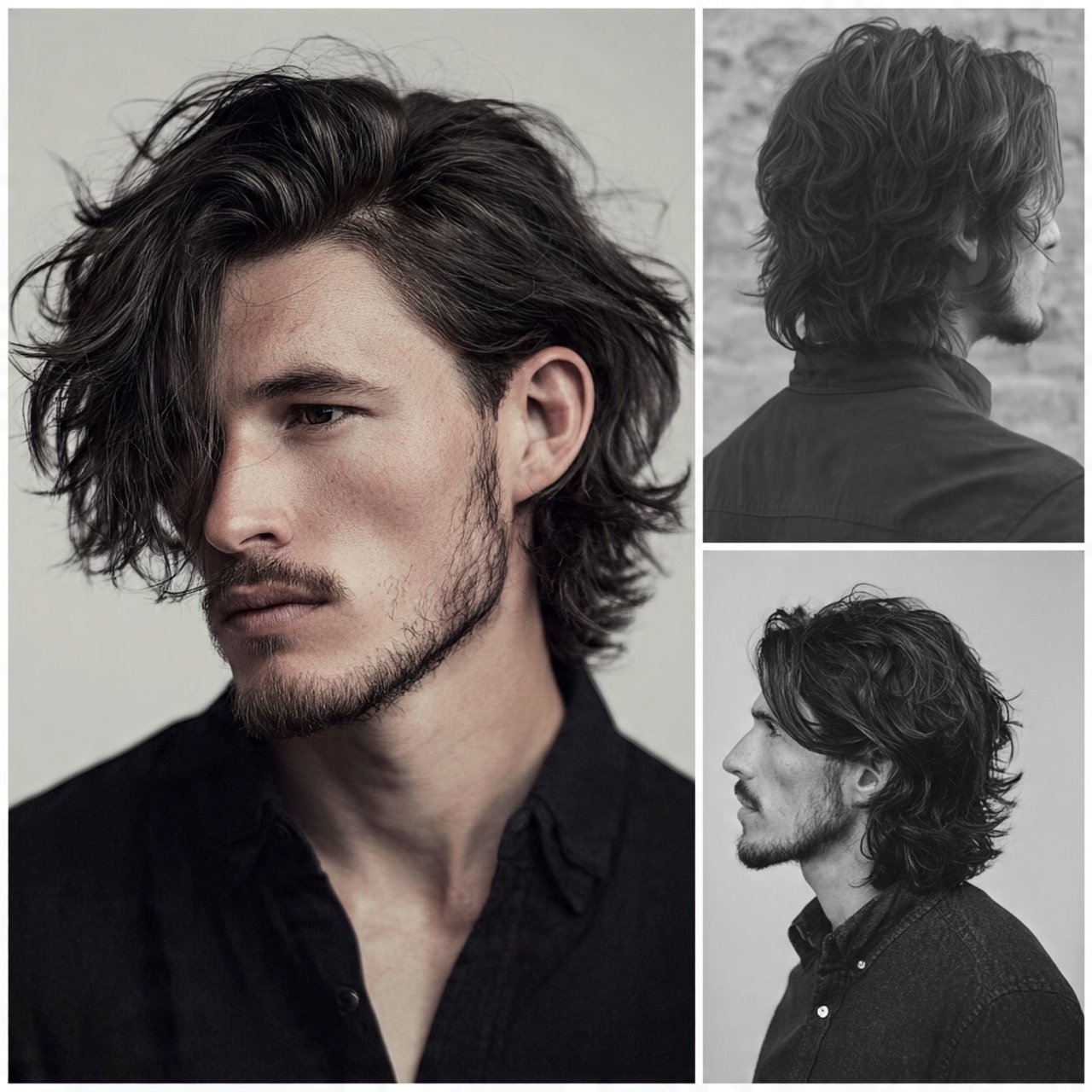 wavy wolf cut hombre hairstyle