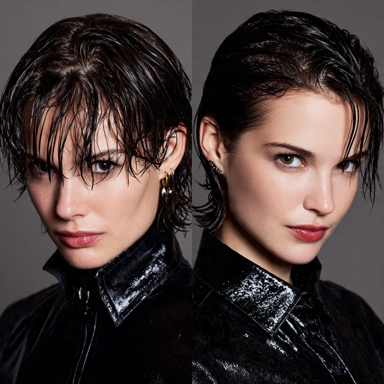 wet look hairstyles for short hair glossy slicked