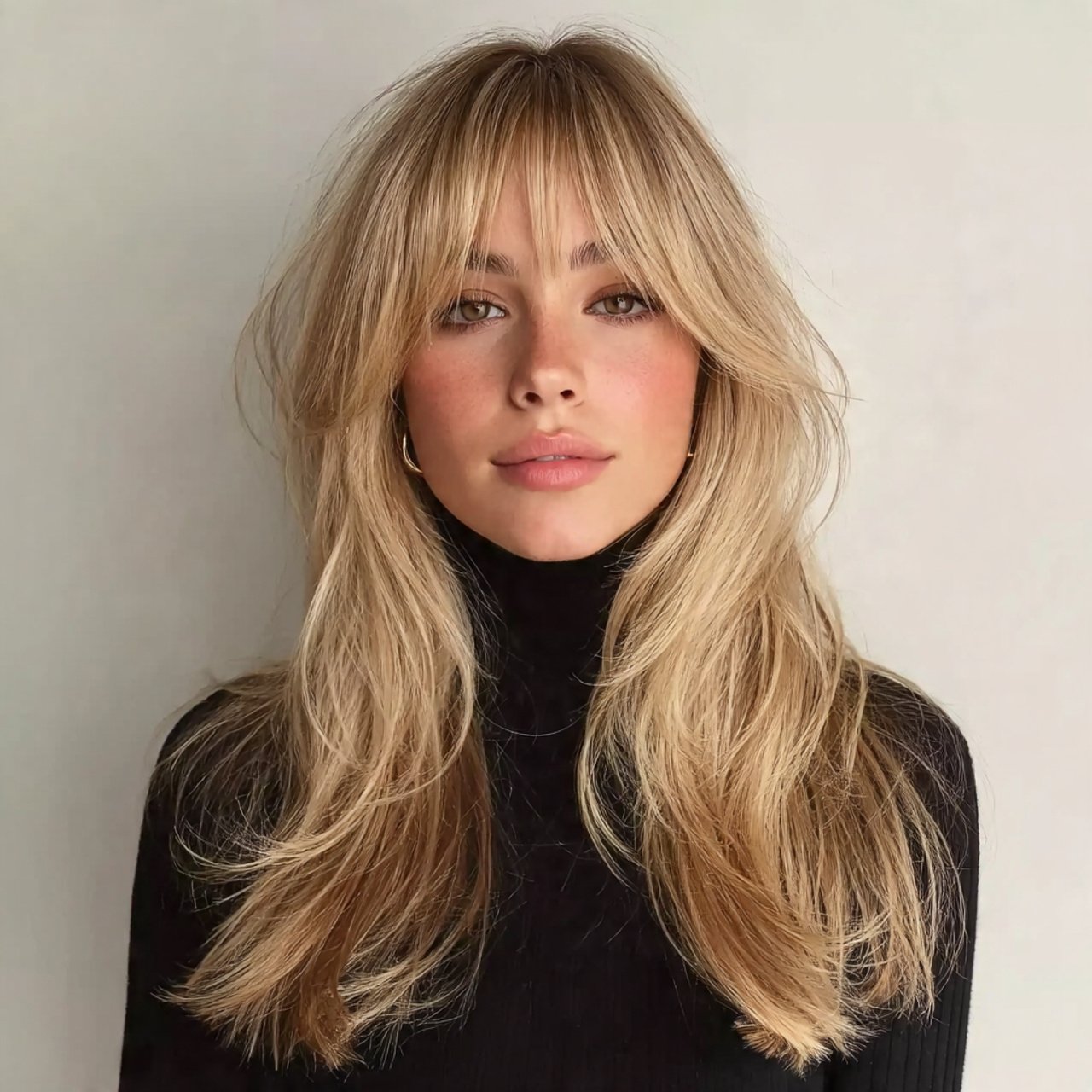 wispy curtain bangs hairstyle