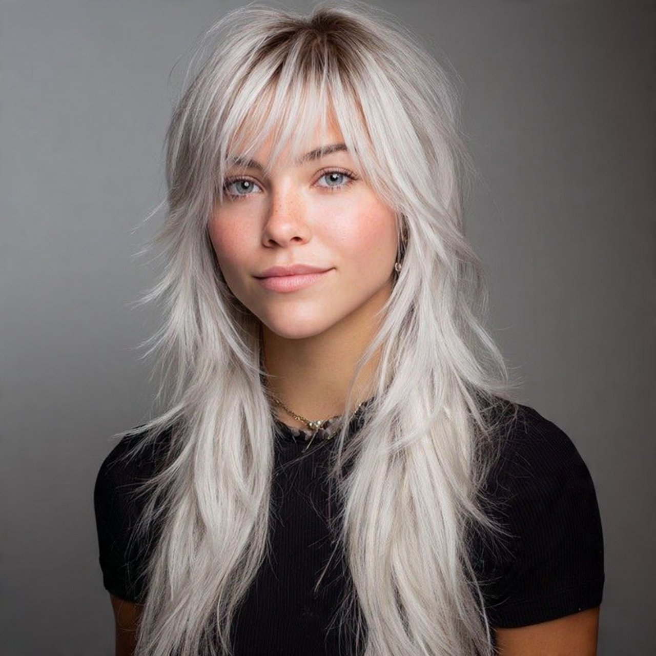 wolf cut long with wispy ends hairstyle