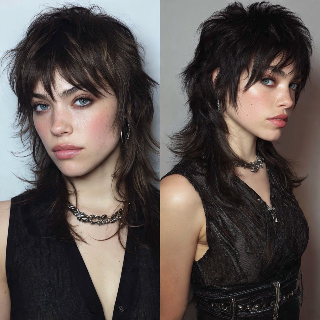 wolf cut with bangs hairstyle